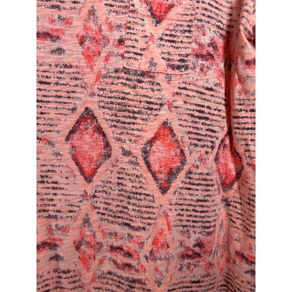 Fresh Produce Cotton Tunic Top Scoop Neck Neutral Ikat Bohemian Casual Sz Large - Picture 4 of 5